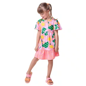 Vestido Floral Com Poás Bimbi