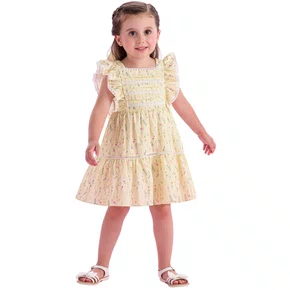 Vestido Floral Jardim Amarelo Claro Petit Cherie