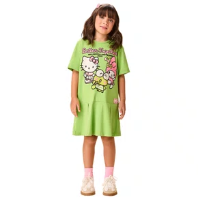 Vestido Hello Kitty e Friends Verde Momi