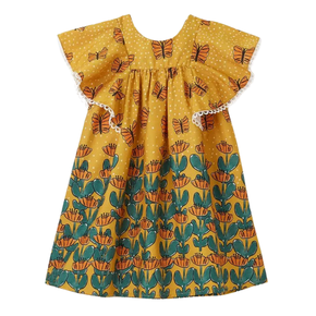 Vestido Jardim Borboleta Amarelo Fabula