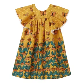 Vestido Jardim Borboleta Amarelo Fabula