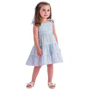 Vestido Jardim Encantado Azul Claro Petit Cherie