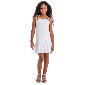 Vestido Linho Babadinho Off White Vanilla