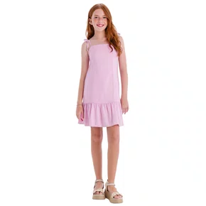 Vestido Linho Babadinho Rosa Vanilla