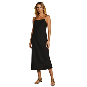 Vestido Linho Preto Navajo Alcinha Cia Maritima