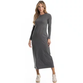 Vestido Luna Midi Mescla Preto Daniela Tombini