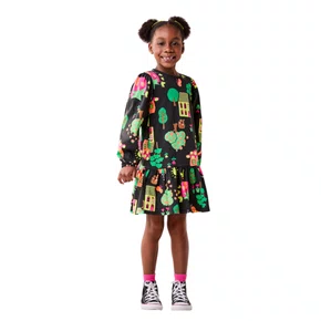 Vestido Malha Fazendinha Preto Bimbi