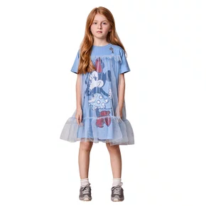 Vestido Minnie Tule Azul Celeste Anime