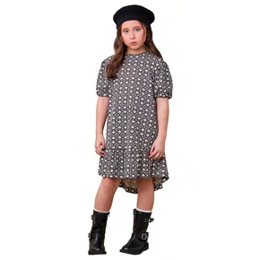 Vestido Monogramas Coração Preto Anime