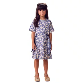 Vestido Soleil Flores DG Azul Animê