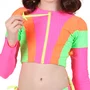 Biquini Cropped Manga Longa Giovana Pink Neon Siri Kids