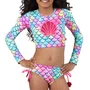 Biquini Cropped Manga Longa Jessica Mermaid Siri Kids
