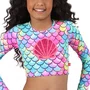 Biquini Cropped Manga Longa Jessica Mermaid Siri Kids