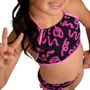 Biquini Fitas Neon Pink Preto Teen Dedeka