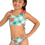 Biquini Floral Grande Verde Agua Kids Dedeka