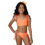 Biquini Infantil Faixinha Alexia Tech Laranja Neon Siri Kids