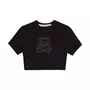 Blusa Baby Tee Ursinho Strass Preto I Am