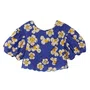 Blusa Bordada Florada Mini Azul Fabula