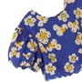 Blusa Bordada Florada Mini Azul Fabula