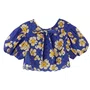 Blusa Bordada Florada Mini Azul Fabula