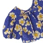 Blusa Bordada Florada Mini Azul Fabula