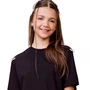 Blusa Classic Preta Laço Brilho Authoria
