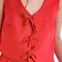 Blusa Colete Linho Vermelho Lacinhos Vanilla