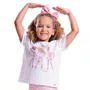 Blusa Cotton Bailarinas Cristal Branco Barbie Pituchinhus