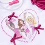 Blusa Cotton Coração Mangas Shine Barbie Pituchinhus