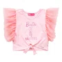 Blusa Cotton Sapatilhas Cristal Tule Rosa Barbie Pituchinhus