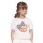 Blusa Cotton Ursinha Barra Tule Off White Pituchinhus