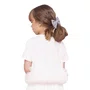 Blusa Cotton Ursinha Barra Tule Off White Pituchinhus