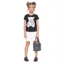 Blusa Cotton Ursinha Laço Cristais Preto Pituchinhus