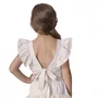 Blusa Cropped Algodão Manga Babado Bege Areia Pituchinhus
