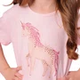 Blusa Cropped Rosa Unicornio Cristais Pituchinhus