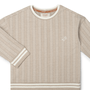 Blusa Listra Bege Tricot Classica Risca Dame