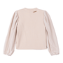 Blusa Manga Fofa Tricot Bege Cru Anime