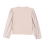 Blusa Manga Fofa Tricot Bege Cru Anime