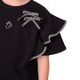 Blusa Moletom Babado Preto Debrum Pituchinhus