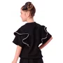 Blusa Moletom Babado Preto Debrum Pituchinhus