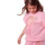 Blusa Moletom Fadinha Cristais Tule Rosa Pituchinhus