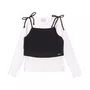 Blusa Off White Com Top Tricot Preto Momi