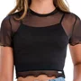Blusa Segunda Pele Tule Forrada Preto Vanilla