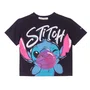 Blusa T Shirt Stitch Preto Chiclete Preto Anime