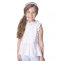 Blusa Tricoline Babado E Frufru Branco Pituchinhus