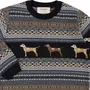 Blusa Tricot Jacquard Preto Cachorros Dame