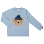 Blusa Tricot Urso Gorro Azul Dame