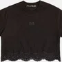 Blusa TShirt Cropped Renda Preto Authoria