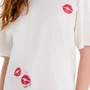 Blusa Tshirt Off White Beijinhos Vanilla