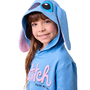 Blusão Capuz Stitch Orelinhas Azul Momi